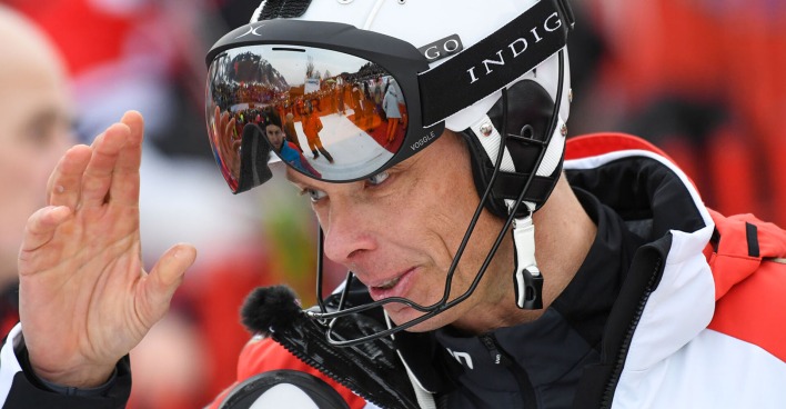 Thomas Sykora als Kamerafahrer während des Weltcup-Slaloms in Kitzbühel