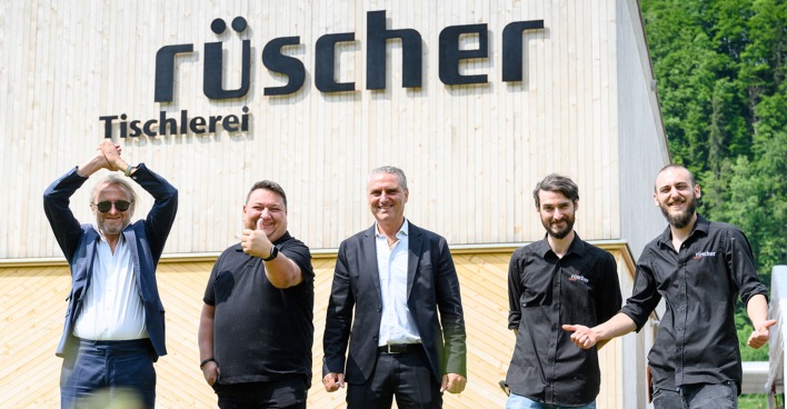 Heinz, Christian, Tone, Richard und Maximilian Rüscher (v. li)