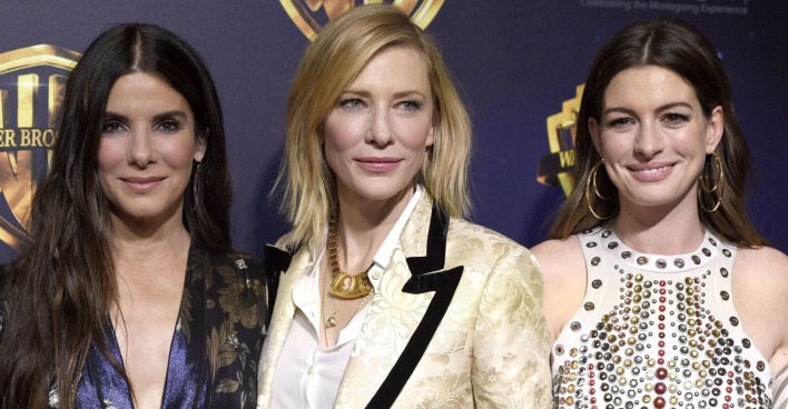 Sandra Bullock, Cate Blanchett, Anne Hathaway am Roten Teppich von Oceans 8