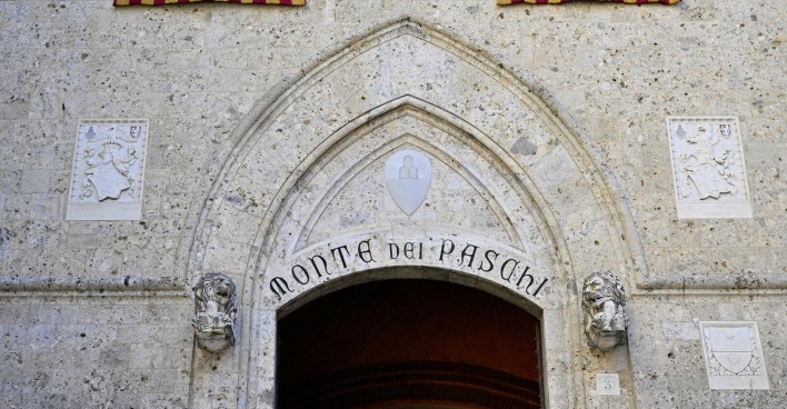 Haupteingang Banca Monte dei Paschi di Siena.