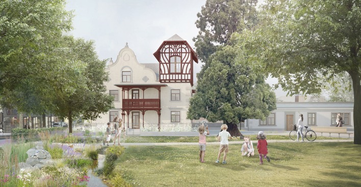Visualisierung des Parks bei der Häusle-Villa.