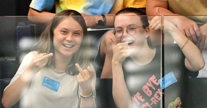 Klimaaktivistin Greta Thunberg im EU-Parlament