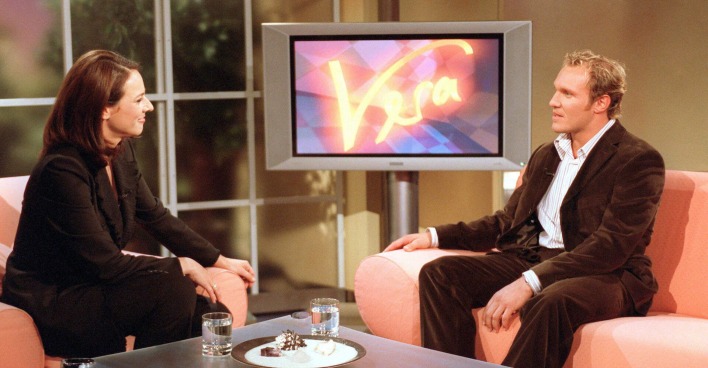 Vera Russwurm und Hermann Maier in ihrer Talkshow.