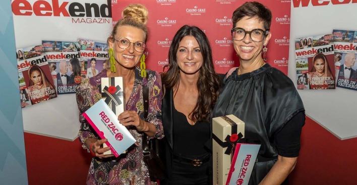 Karin Wagner, Nadja Tanzer und Heike Heinisser im Rahmen der Weekend Poker Night im Casino Graz