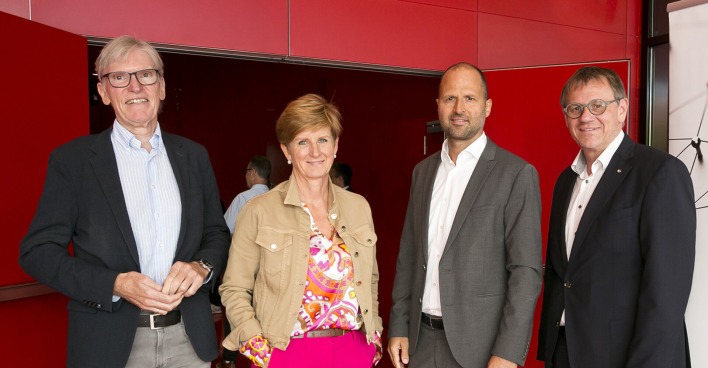 Wirtschaftsbund Vorarlberg auf der TECH.CON beim Business Lunch: Wilfried Hopfner, Sabine Tichy-Treimel, Marco Tittler, Christoph Thoma