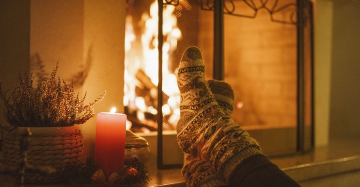 Kamin im Wohnzimmer