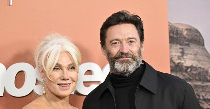 Jackmann mit Ehefrau am Red Carpet