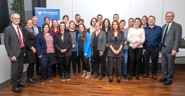 Die Ehrung der Jubilare fand im festlichen Rahmen anlässlich des beliebten Adventsnachmittags in der Volksbank Vorarlberg Zentrale in Rankweil statt.