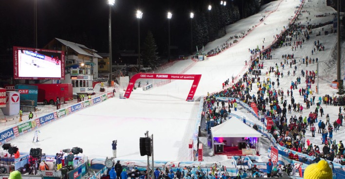 Zielgelände Nachtslalom in Flachau