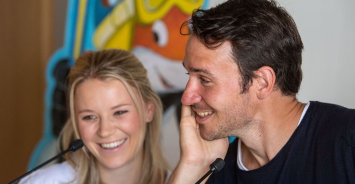 Felix und Miriam Neureuther bei einem Event.