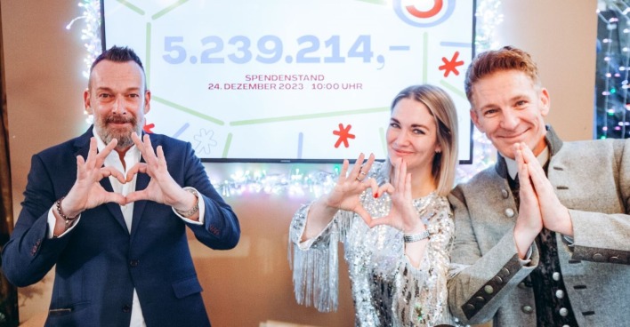 Kratky, Hill und Knoll bedanken sich für über 5 Millionen Euro Spende.