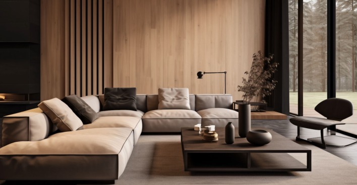 Couchlandschaft in einem offenen Wohnzimmer | Credit: FREEPIK