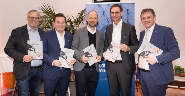 LT-Klubobmann Roland Frühstück, Generalsekretär Kurt Egger  (WB Österreich), LR Marco Tittler (Obmann WB VBG), LH Markus Wallner, LAbg. Christoph Thoma (WB VBG)