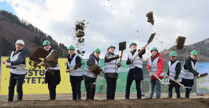 Spatenstich der neuen Firmenzentrale von Kompetech in Frohnleiten