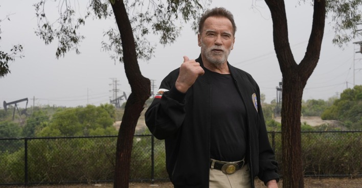 Arnold Schwarzenegger bei einer Umweltveranstaltung.