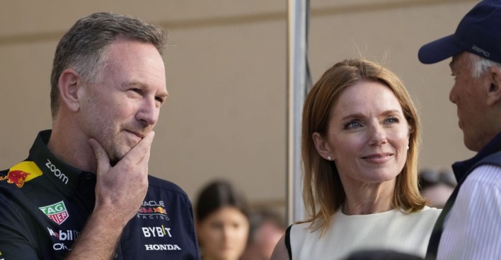 Gemeinsames Foto von Christian Horner und Geri Halliwell in Bahrain.