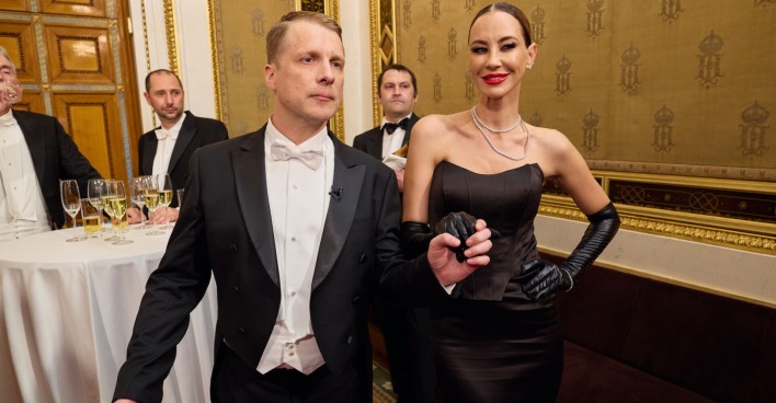 Oliver Pocher und Sandy Meyer Wölden auf dem Wiener Opernball.