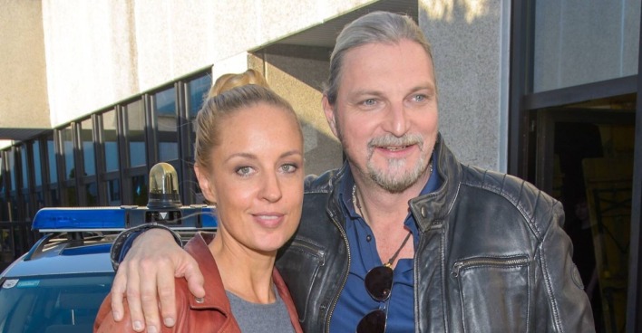 Lilian Klebow und Stefan Jürgens am Set von Soko Donau 2019.