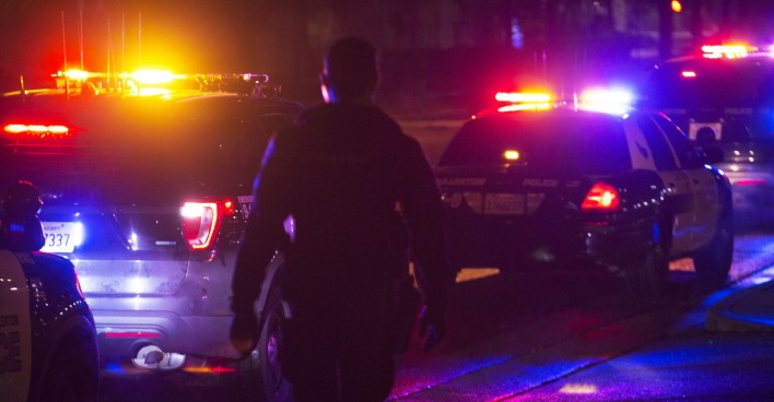 Nächtlicher Einsatz der Polizei in den USA.