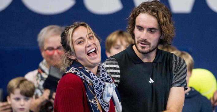Paula Badosa und Stefanos Tsitsipas bei einem Event.