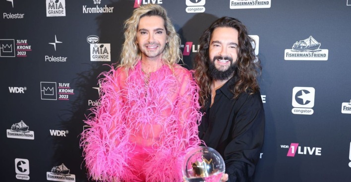 Bill und Tom Kaulitz auf einer Veranstaltung.