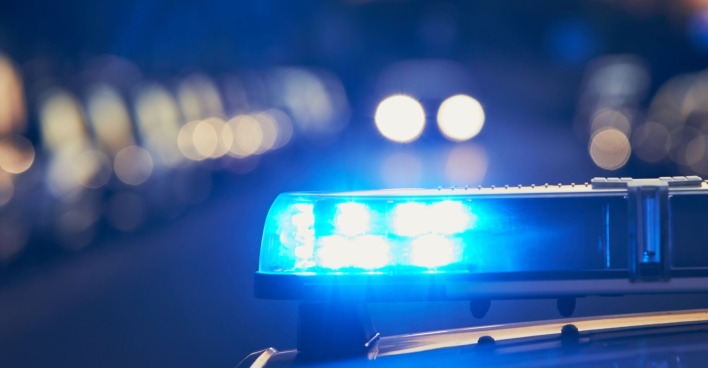 Blaulicht in Großaufnahme
