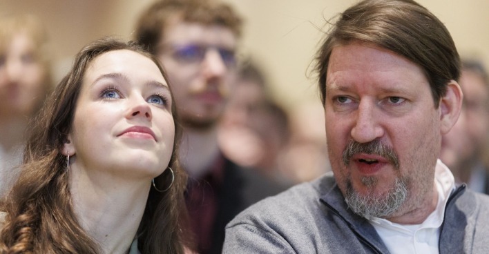 Lena Schilling und Thomas Waitz am Wahltag