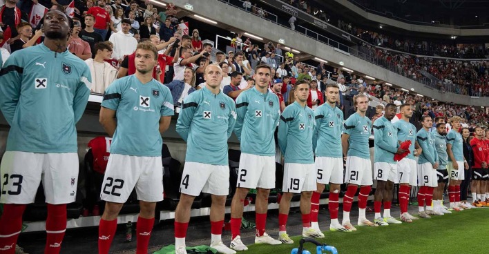 Die Spieler der österreichischen Fußball-Nationalmannschaft im Rahmen eines Testspiels gegen Moldau