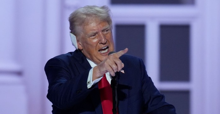Donald Trump bei der Rede zu seiner Nominierung zum Präsidentschaftskandidaten auf dem Parteitag der Republikaner