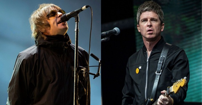 Die beiden Brüder Liam und Noel Gallagher auf der Bühne