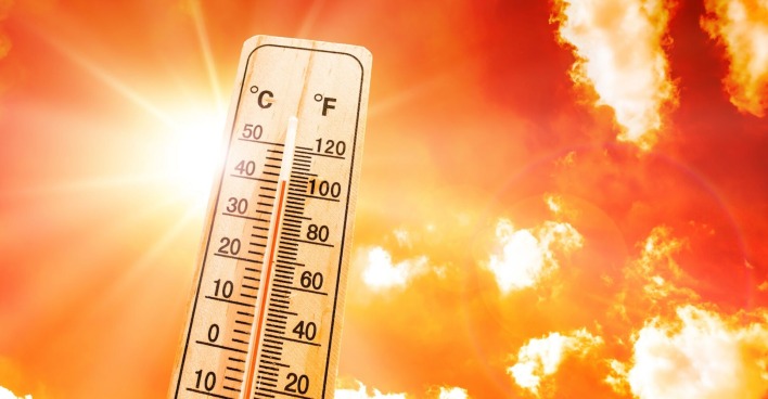 Thermometer vor der Sonne