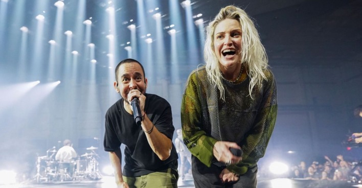 Die beiden Linkin Park Vokalisten Mike Shinoda und Emily Armstrong