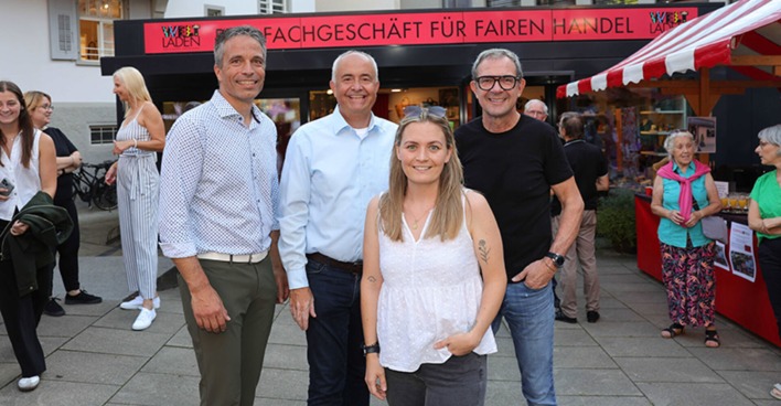 Götzis WG-Vorstand  Clemens Seewald, Bürgermeister  Manfred Böhmwalder und von PRISMA Conny Heindl und Vorstand Bernhard Ölz (v. li.)
