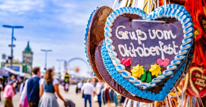 Lebkuchenherz am Oktoberfest in München.