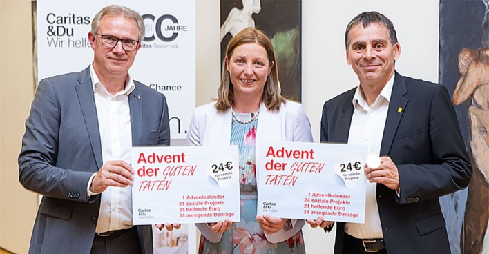 Christoph Holzer (SPAR), Caritasdirektorin Nora Tödtling-Musenbichler, Peter Umundum (Post)