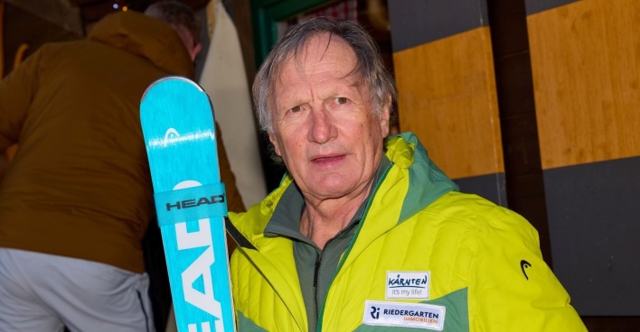 Franz Klammer bei einem Benefizrennen