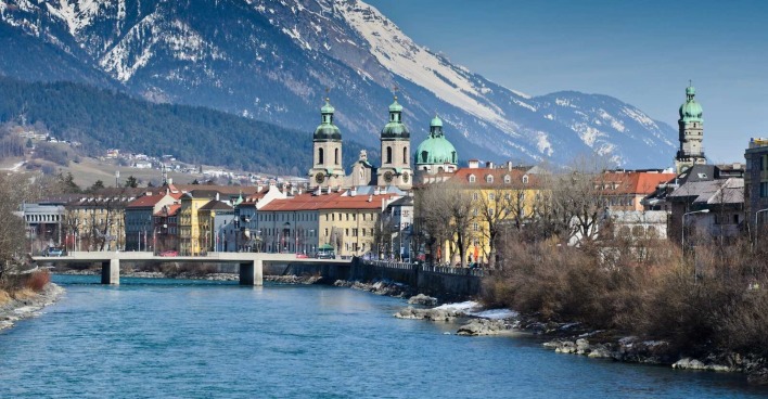 Der Inn in Innsbruck, Tirol.