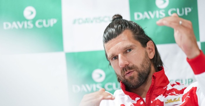 Jürgen Melzer bei einer Pressekonferenz