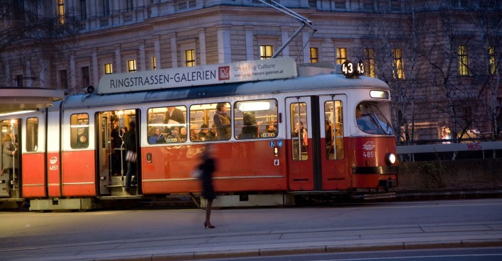Eine Bim in Wien.