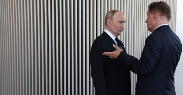 Gespräch zwischen Vladimir Putin und Gazprom-CEO Alexei Miller.
