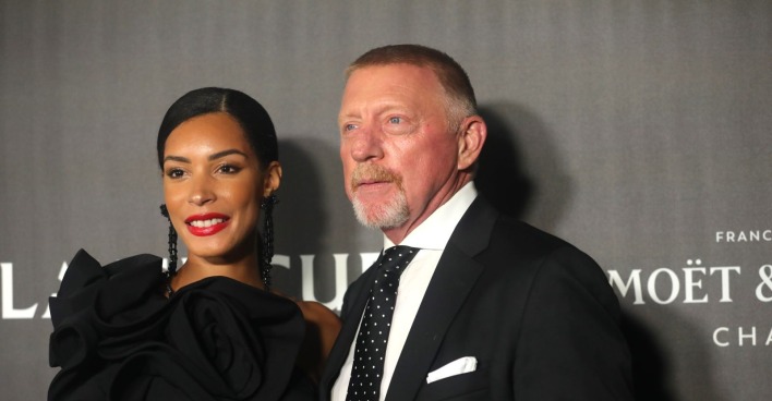 Boris Becker und seine Ehefrau Lilian auf dem roten Teppich.