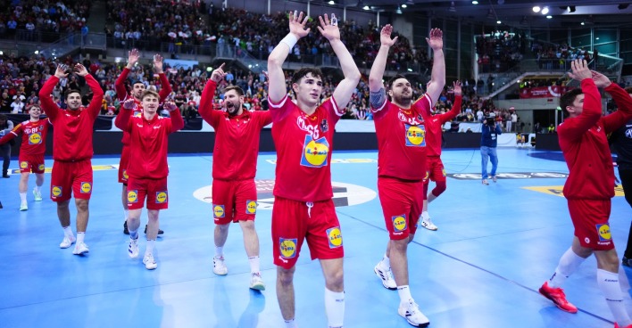 Jubel der Österreicher nach dem Remis gegen Deutschland in der Handball-EM-Qualifikation in Wien.