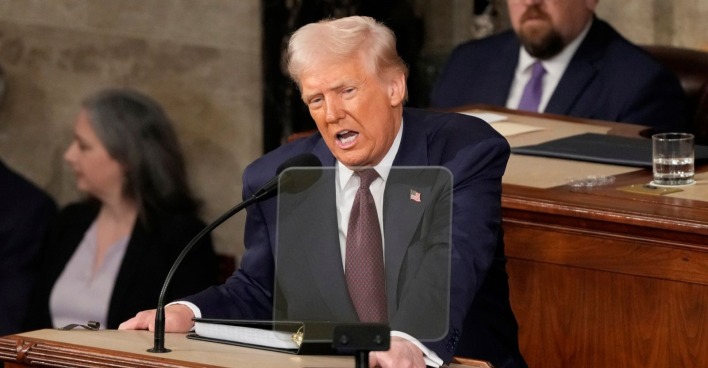 Donald Trump bei seiner Ansprache vor dem Kongress