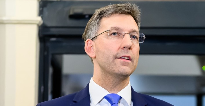 Markus Figl, neuer geschäftsführender Obmann der Wiener ÖVP, bei einem Pressestatement nach seiner Wahl.