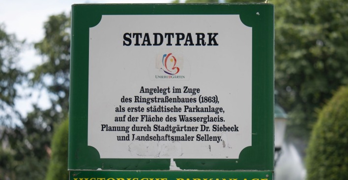Schild vom Wiener Stadtpark