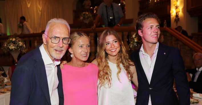 Heidi und Franz Beckenbauer mit ihren Kindern Francesca, und Joel