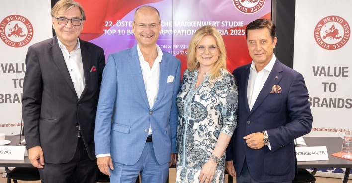 Quartett bei der Präsentation der Markenwertstudie 2025