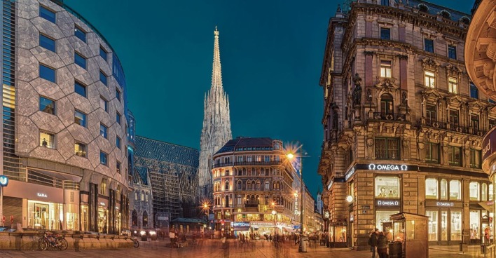 Stephansplatz Wien bei Nacht