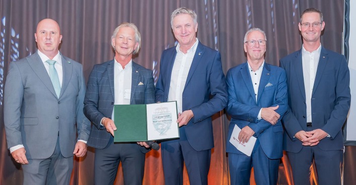 LAbg. Willibald Spörk, Eigentümer Manfred Brandner, CEO &amp; Gesellschafter Walter Khom und die beiden Gesellschafter Wolfgang Schaffer und Stefan Düss