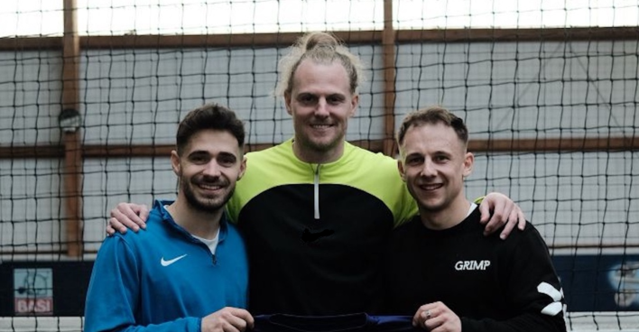 Salzburger Straßenfußball-Talente Eugen Rexhepi, Stefan Federer und Christopher Bachleitner.